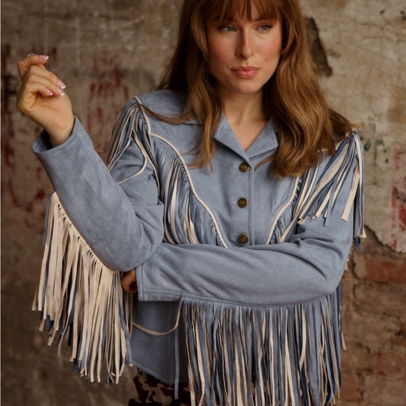 Saints And Hearts Jackets & Blazers - QUINCY FRINGE JACKET